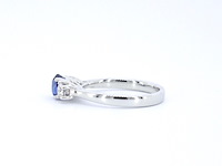 Gouden ring met natuurlijke diamant en een blauwe saffier - afbeelding 7 van  11