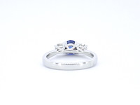 Gouden ring met natuurlijke diamant en een blauwe saffier - afbeelding 9 van  11