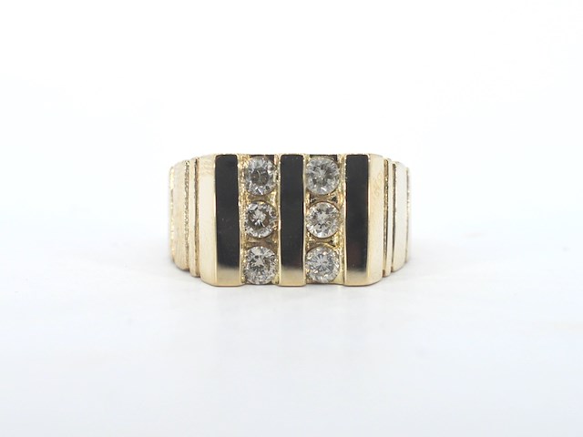 Gouden ring met natuurlijke diamanten - afbeelding 1 van  10