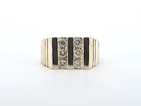 Gouden ring met natuurlijke diamanten - afbeelding 1 van  10