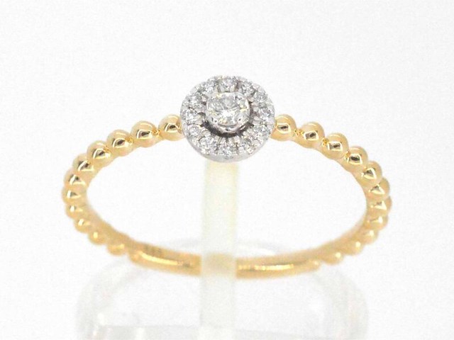 Gouden ring met natuurlijke geslepen briljant diamanten - afbeelding 1 van  8