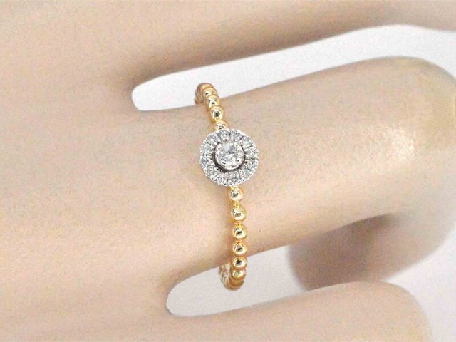 Gouden ring met natuurlijke geslepen briljant diamanten - afbeelding 2 van  8