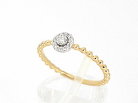 Gouden ring met natuurlijke geslepen briljant diamanten - afbeelding 3 van  8