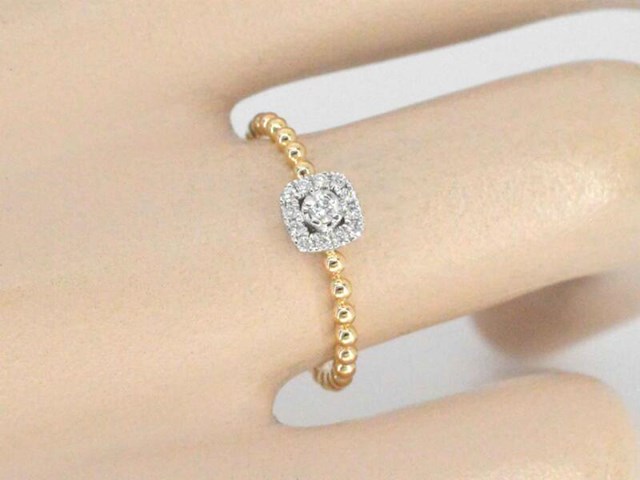 Gouden ring met natuurlijke geslepen briljant diamanten - afbeelding 3 van  10