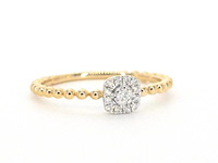 Gouden ring met natuurlijke geslepen briljant diamanten - afbeelding 6 van  10