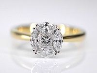 Gouden ring met prinses en marquise geslepen diamanten - afbeelding 1 van  6