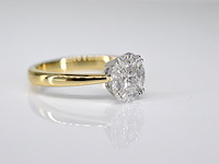 Gouden ring met prinses en marquise geslepen natuurlijke diamanten - afbeelding 3 van  7