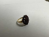 Gouden ring met rosette, boheems granaat (5,1 gram) - afbeelding 2 van  6