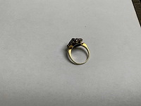 Gouden ring met rosette, boheems granaat (5,1 gram) - afbeelding 4 van  6
