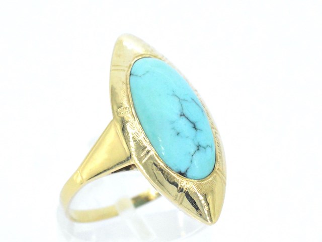 Gouden ring met turquoise - afbeelding 3 van  7