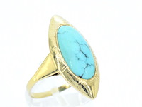 Gouden ring met turquoise - afbeelding 3 van  7