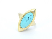 Gouden ring met turquoise - afbeelding 4 van  7