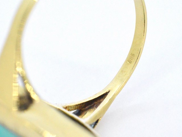 Gouden ring met turquoise - afbeelding 5 van  7