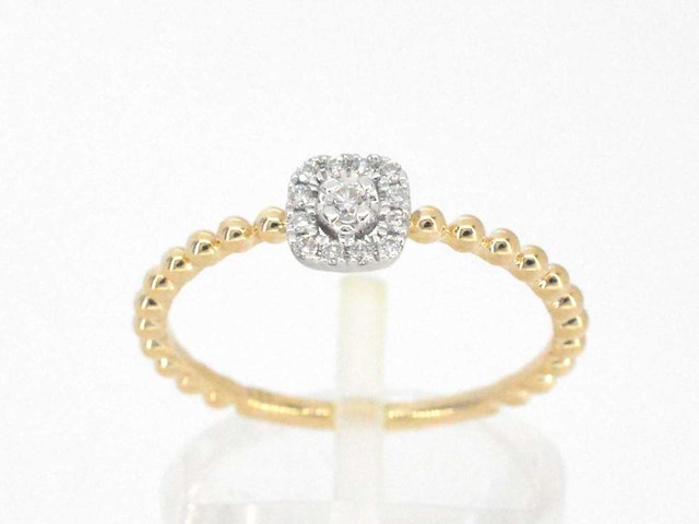 Gouden ring natuurlijke briljant geslepen diamanten - afbeelding 1 van  9