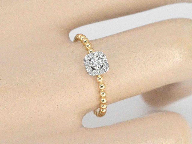 Gouden ring natuurlijke briljant geslepen diamanten - afbeelding 2 van  9