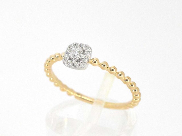 Gouden ring natuurlijke briljant geslepen diamanten - afbeelding 4 van  9