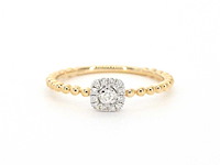 Gouden ring natuurlijke briljant geslepen diamanten - afbeelding 7 van  9