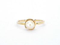 Gouden ring parel - afbeelding 7 van  10