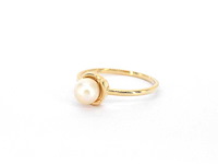 Gouden ring parel - afbeelding 9 van  10