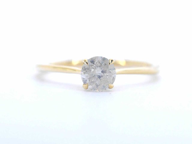 Gouden ring solitair met natuurlijke briljant geslepen diamanten - afbeelding 1 van  11
