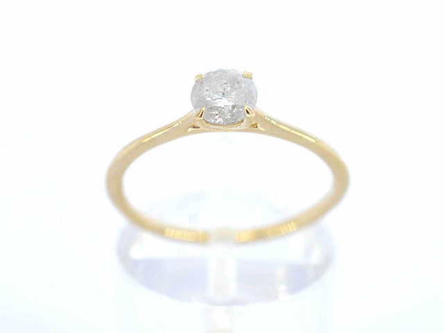 Gouden ring solitair met natuurlijke briljant geslepen diamanten - afbeelding 8 van  11