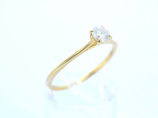 Gouden ring solitair met natuurlijke briljant geslepen diamanten - afbeelding 3 van  8