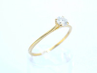 Gouden ring solitair met natuurlijke briljant geslepen diamanten - afbeelding 3 van  8