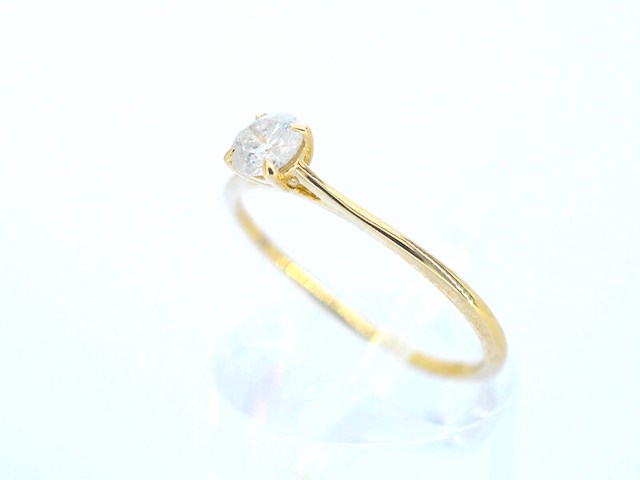 Gouden ring solitair met natuurlijke briljant geslepen diamanten - afbeelding 4 van  8