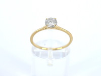 Gouden ring solitair met natuurlijke briljant geslepen diamanten - afbeelding 1 van  12