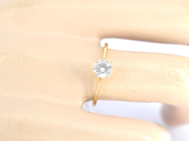 Gouden ring solitair met natuurlijke briljant geslepen diamanten - afbeelding 5 van  12