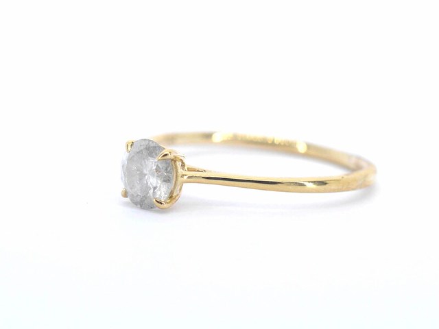 Gouden ring solitair met natuurlijke briljant geslepen diamanten - afbeelding 6 van  12