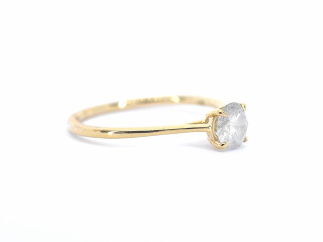 Gouden ring solitair met natuurlijke briljant geslepen diamanten - afbeelding 7 van  12