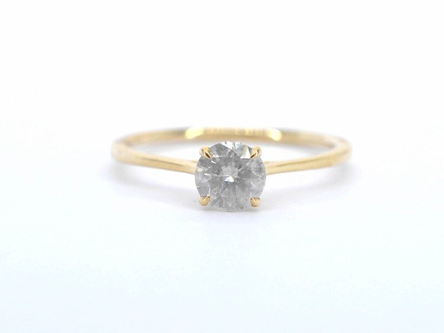 Gouden ring solitair met natuurlijke briljant geslepen diamanten - afbeelding 8 van  12