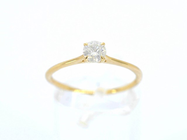 Gouden ring solitair met natuurlijke briljant geslepen diamanten - afbeelding 6 van  11