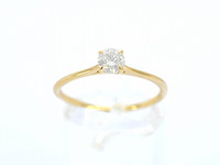 Gouden ring solitair met natuurlijke briljant geslepen diamanten - afbeelding 6 van  11