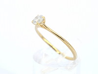 Gouden ring solitair met natuurlijke briljant geslepen diamanten - afbeelding 10 van  11
