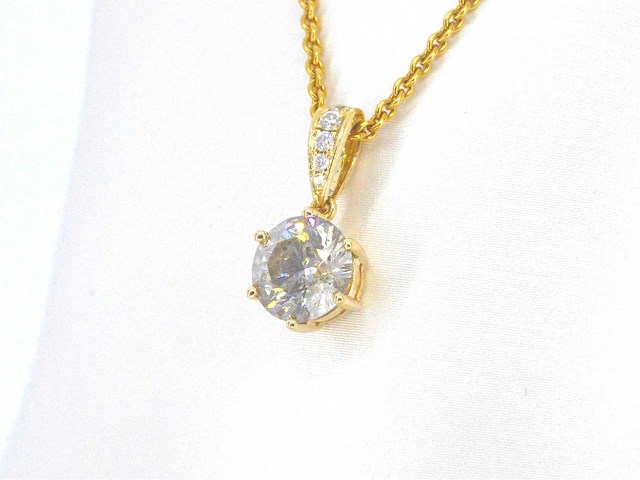 Gouden solitair hanger diamant 1.50 carat - afbeelding 5 van  10