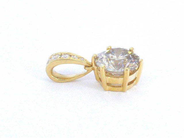 Gouden solitair hanger diamant 1.50 carat - afbeelding 10 van  10