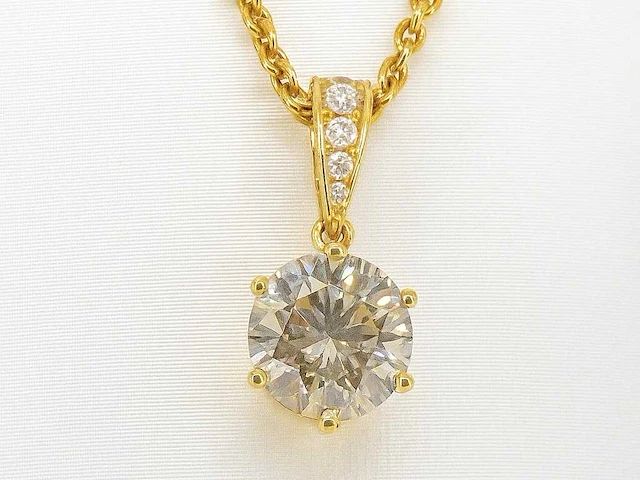 Gouden solitair hanger diamant 1.50 ct - afbeelding 1 van  10