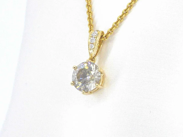 Gouden solitair hanger diamant 1.50 ct - afbeelding 4 van  10