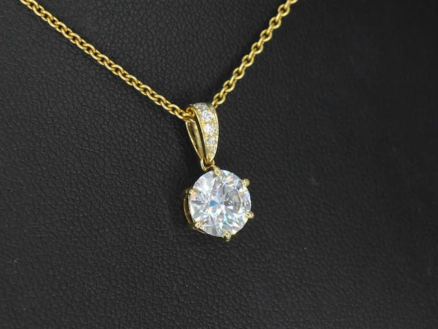 Gouden solitair hanger diamant 2.00 ct - afbeelding 2 van  7