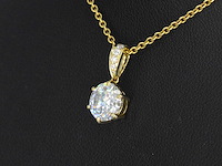 Gouden solitair hanger met diamant 1.50 carat - afbeelding 4 van  6