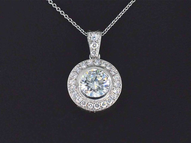 Gouden solitair hanger met diamanten 1.50 carat - afbeelding 1 van  8