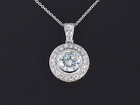 Gouden solitair hanger met diamanten 1.50 carat - afbeelding 1 van  8