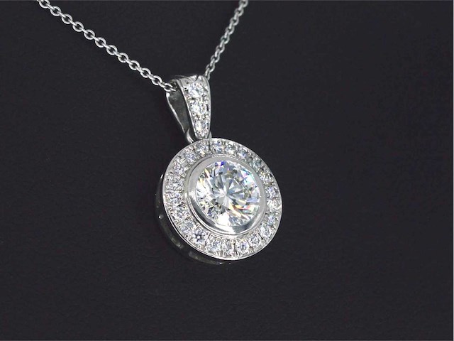 Gouden solitair hanger met diamanten 1.50 carat - afbeelding 4 van  8