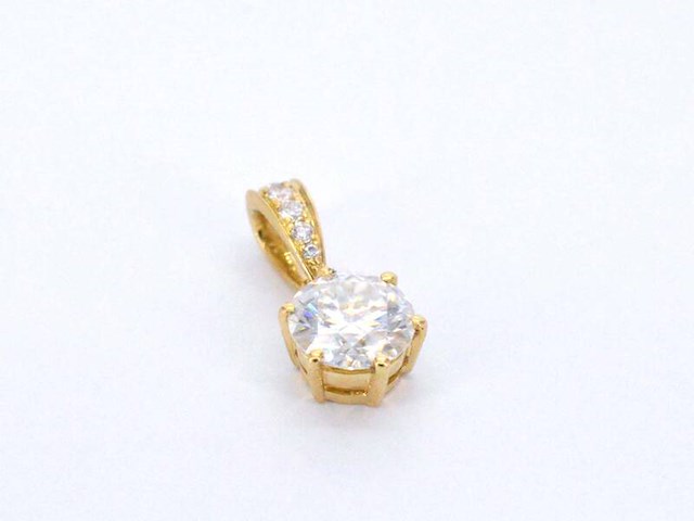 Gouden solitair hanger met een diamant 1.00 carat, excl. ketting - afbeelding 5 van  9