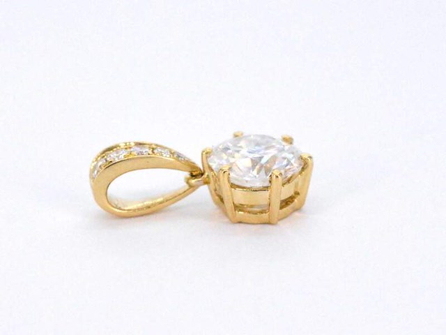 Gouden solitair hanger met een diamant 1.00 carat, excl. ketting - afbeelding 6 van  9