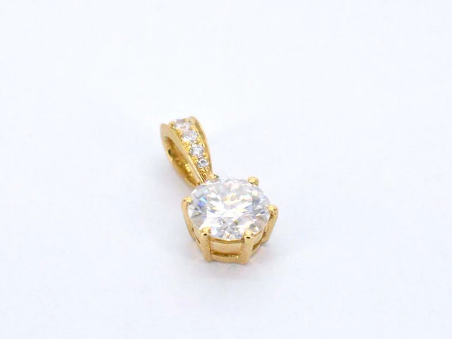 Gouden solitair hanger met een diamant 1.00 carat, excl. ketting - afbeelding 5 van  9