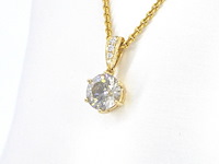 Gouden solitair hanger met een diamant van 1.50 carat, excl. ketting - afbeelding 3 van  9