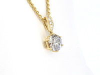 Gouden solitair hanger met een diamant van 1.50 carat, excl. ketting - afbeelding 4 van  9